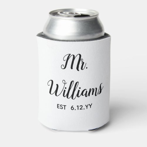 Personalized Mr Est Your Date Groom Gift Custom Can Cooler