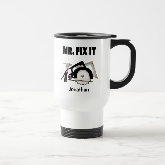Personalized Mr Fix It Travel Mug (Right)
