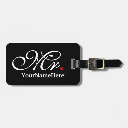 Personalized Mr. Husband Groom His Hers Newly Weds Luggage Tag