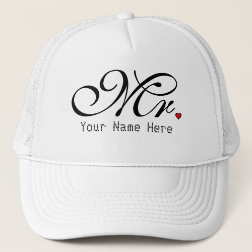 Personalized Mr Husband Groom His Hers Newly Weds Trucker Hat
