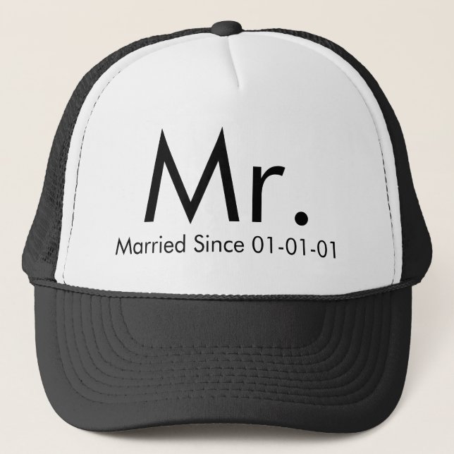 Personalized Mr. Just Married Groom Hat (Front)