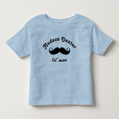 Personalized Mr Moustache Hipster Black Toddler T_shirt