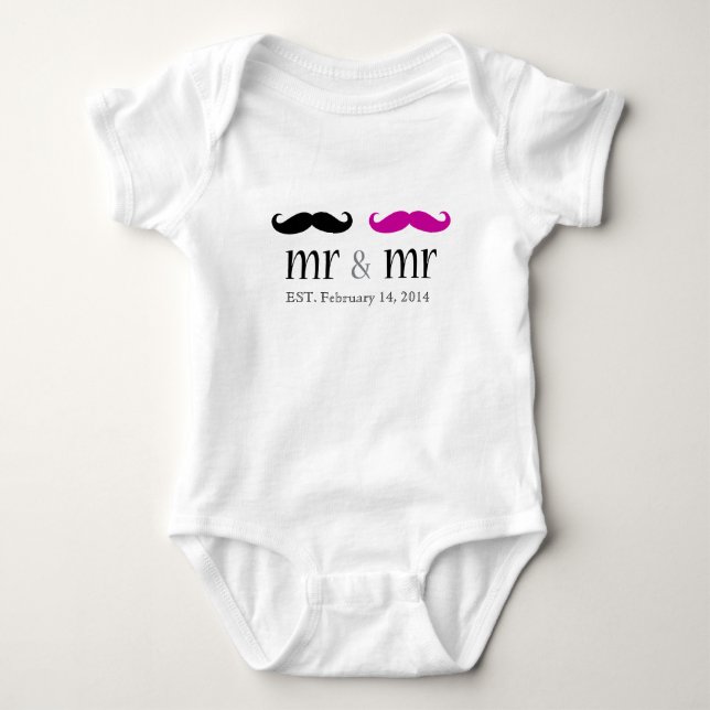 Personalized Mr. & Mr. Mustache T-Shirt (Front)