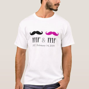Personalized Mr. & Mr. Mustache T-Shirt