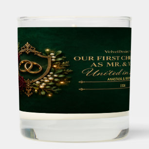 Personalized Mr & Mrs Christmas Crest Candle