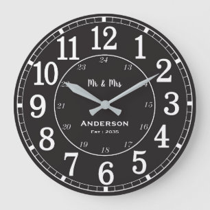 Personalized Mr & Mrs Family Name Wall Clock