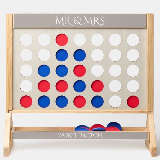 Personalized MR & MRS Giant Fast Four Wedding Game (Front)