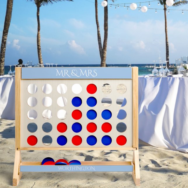 Personalized MR & MRS Giant Fast Four Wedding Game (Wedding)