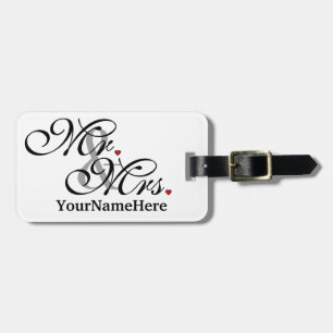 Personalized Mr. Mrs. Husband Wife Newly Weds Luggage Tag