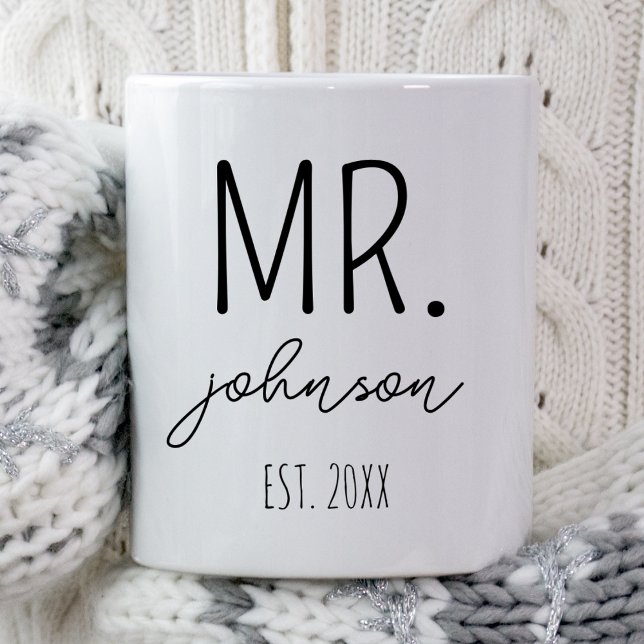 Personalized Mr Mrs Newlywed Wedding Party Present Mug (Creator Uploaded)