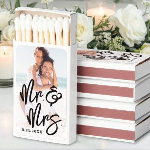 Personalized Mr. & Mrs. Photo Wedding Matchboxes