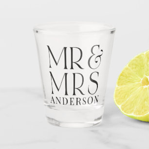 Personalized Mr & Mrs Surname & Date Shot Glass