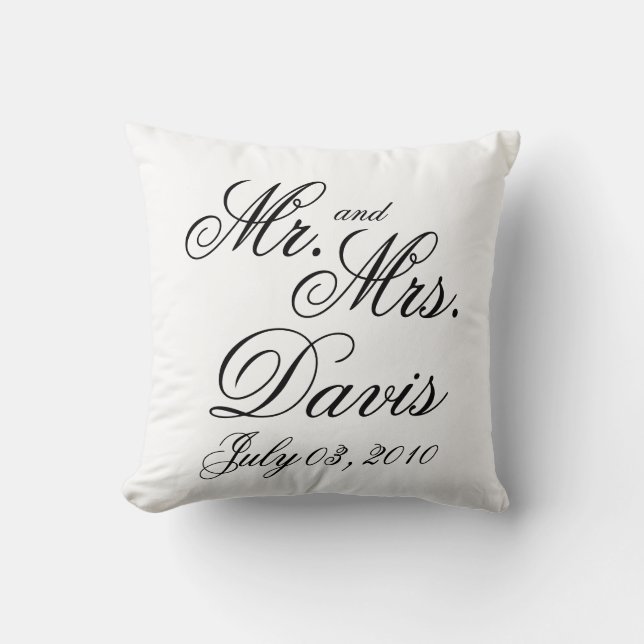 Personalized Mr. & Mrs. Throw Pillow (Front)