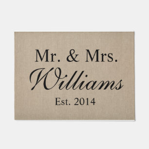 Personalized Mr. & Mrs. Wedding Doormat