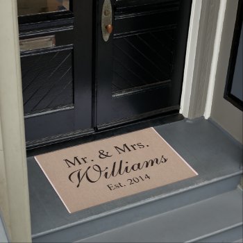 Personalized Mr. & Mrs. Wedding Doormat by thepixelprojekt at Zazzle