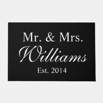 Personalized Mr. & Mrs. Wedding Doormat by thepixelprojekt at Zazzle