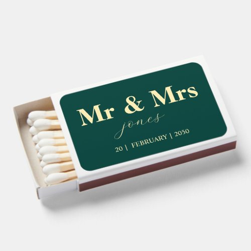 Personalized Mr. & Mrs. Wedding Matchbox Favor Matchboxes