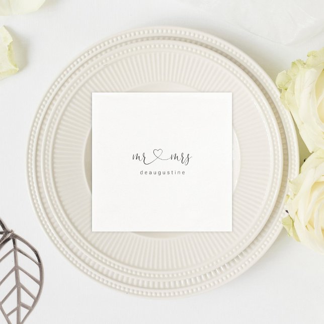 Personalized Mr & Mrs Wedding Napkin (Creator Uploaded)