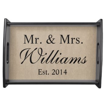 Personalized Mr. & Mrs. Wedding Serving Tray by thepixelprojekt at Zazzle
