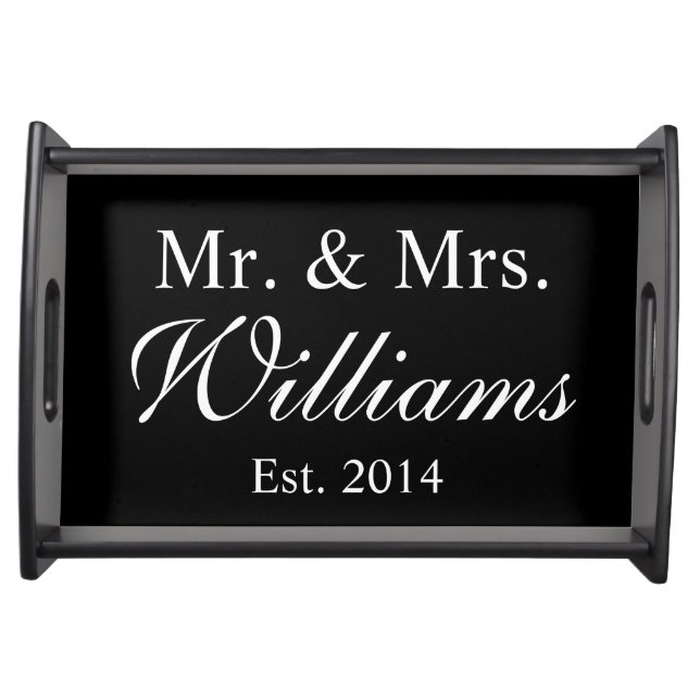 Personalized Mr. & Mrs. Wedding Serving Tray (Front)