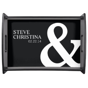 Personalized Mr. & Mrs. Wedding with Date Serving Tray