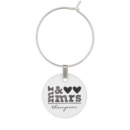 Personalized Mr & Mrs Wine Charm