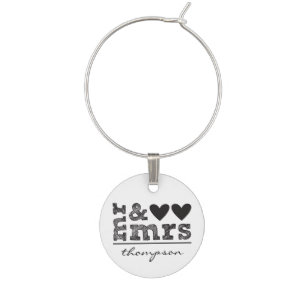 Personalized Mr & Mrs Wine Charm