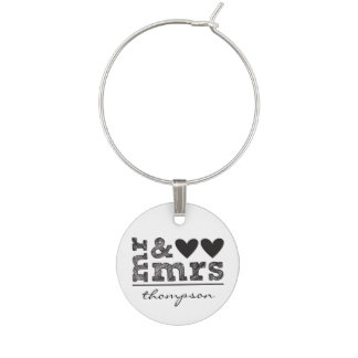 Personalized Mr & Mrs Wine Charm