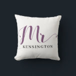 Personalized Mr Newlywed Groom Typography Throw Pillow<br><div class="desc">Personalized Mr Newlywed Groom Typography Throw Pillow. This fun Mr. throw pillow is a great gift for the groom, or rather the future Mr! A stylish toss pillow, perfect for newlywed Mr., future Mr., or Mr. Groom to Be! Personalize this decorative pillow to make it custom for a wedding or...</div>