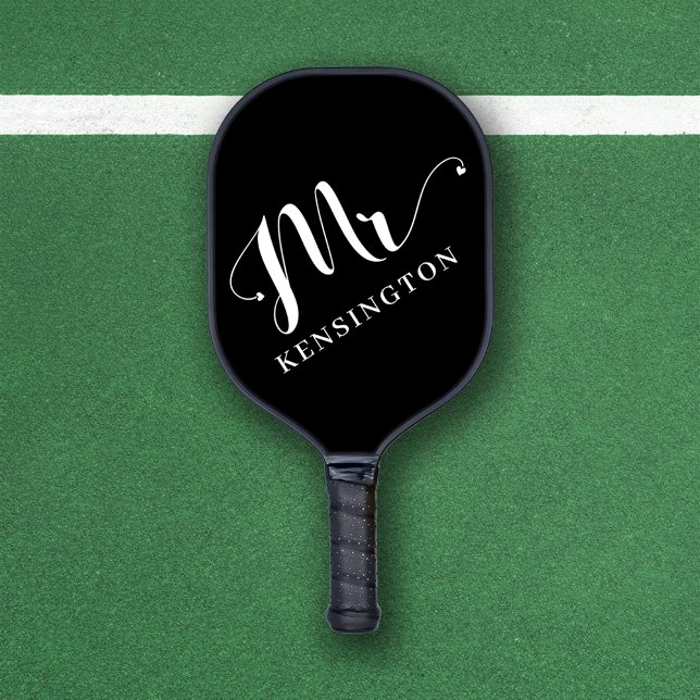 Personalized Mr Newlywed Typography  Pickleball Paddle (Personalized Mr Newlywed Typography Pickleball Paddle)