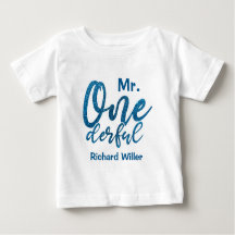 Personalized Mr Onederful Baby Boy T-Shirt