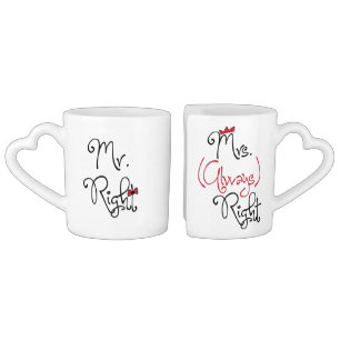 Personalized Mr.Right & Mrs.Always Right Coffee Mug Set