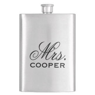 Personalized Mrs. Bride Wedding Keepsake Hip Flask