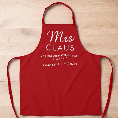 Personalized Mrs Claus Christmas Baking Apron