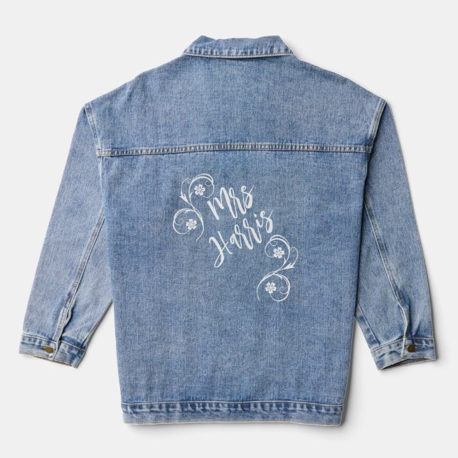 Personalized Mrs.  Denim Jacket (Back)