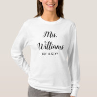 Personalized Mrs Est Your Date Present for Bride T
