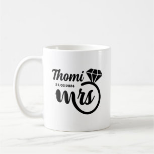 personalized Mrs gift elegant script Coffee Mug