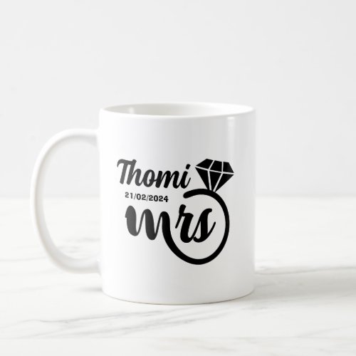 personalized Mrs gift elegant script Coffee Mug