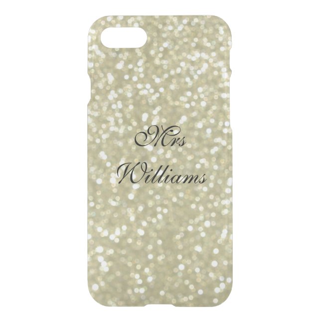 Personalized Mrs Glittery Gold iPhone 7 Case (Back)