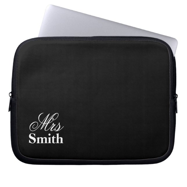 Personalized Mrs Name Laptop Sleeve (Front)