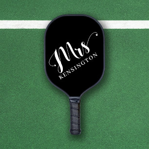 Personalized Mrs Newlywed Typography Pickleball Paddle