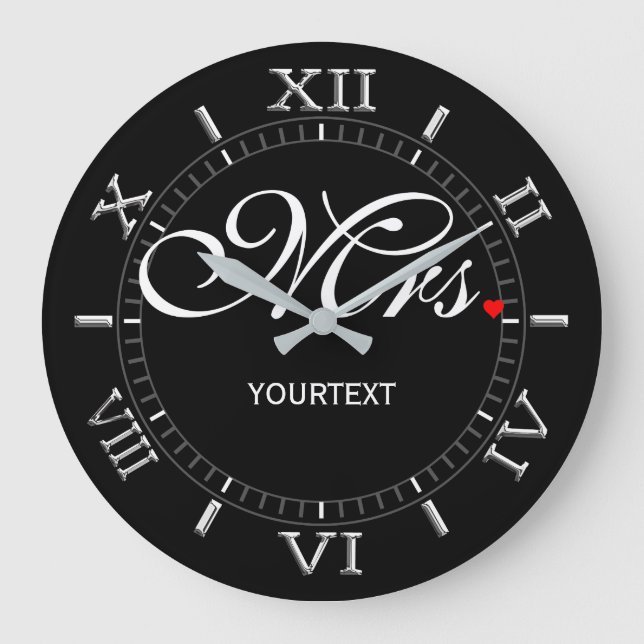 Personalized Mrs. on a Large Clock (Front)