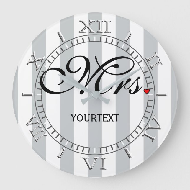 Personalized Mrs. on a Large Clock (Front)
