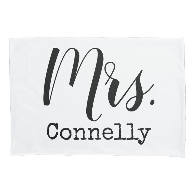 personalized Mrs. Pillow Case (Front)