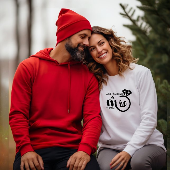 personalized Mrs script first christmas Sweatshirt (Creator Uploaded)
