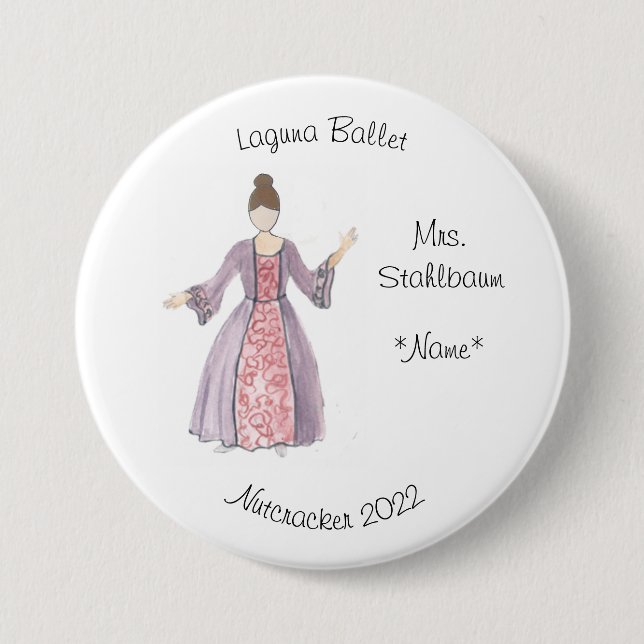 Personalized Mrs. Stahlbaum Keepsake Nutcracker Button (Front)