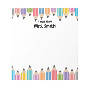 Personalized Mrs Teacher Grad Gift Back to School Notepad