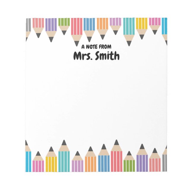 Personalized Mrs Teacher Grad Gift Back to School Notepad (Front)