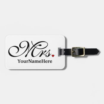 Personalized Mrs. Wife Bride His Her Newly Weds Luggage Tag by MustacheShoppe at Zazzle