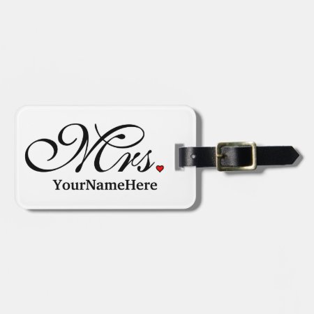 Personalized Mrs. Wife Bride His Her Newly Weds Luggage Tag